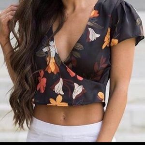 These Three Boutique floral crop top